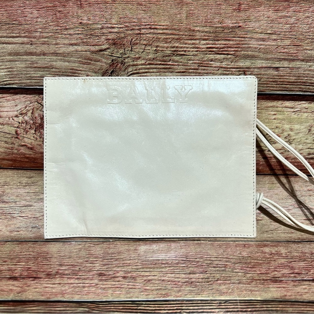 Bally White Leather Wristlet